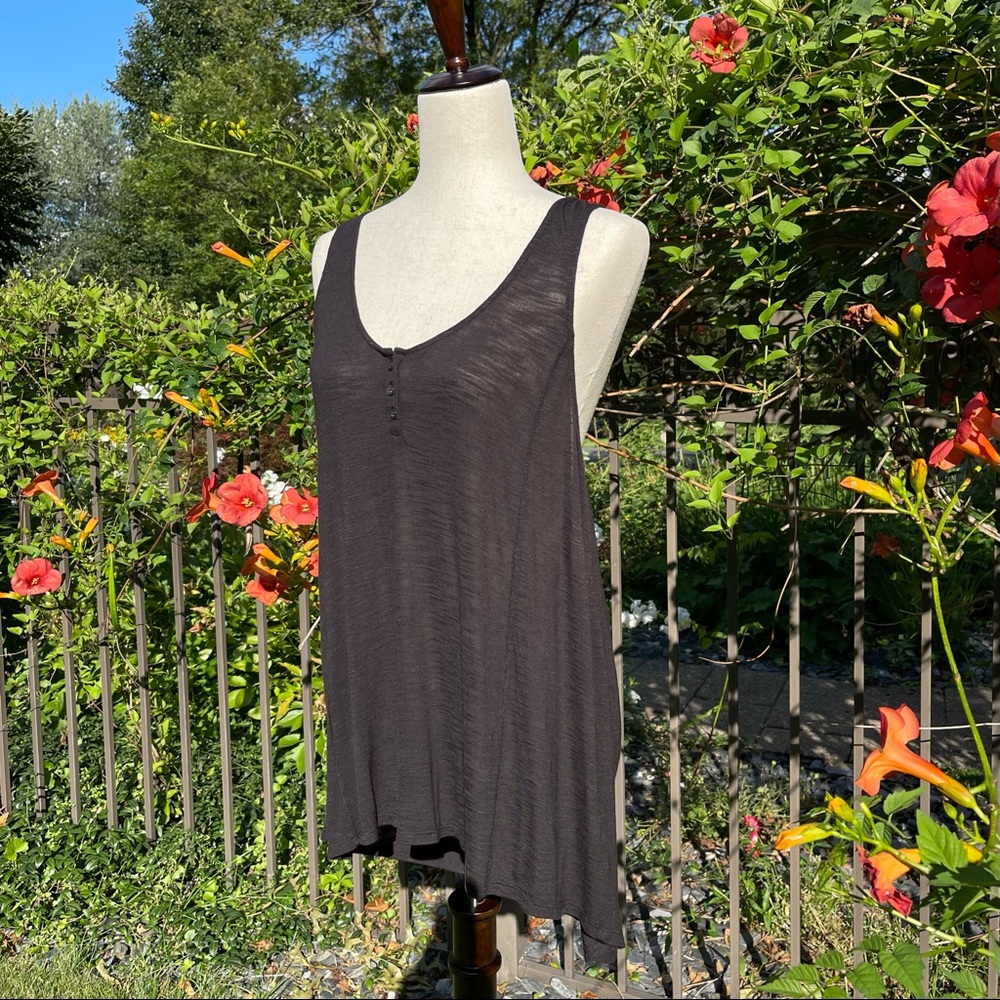 Aeropostale Sexy Crochet Back Long Henley Tank Top - Picture 11 of 16